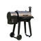 Barbecue Metal Wood Pellet Smoker Grill with Trolley Cart for Backyard Cooking